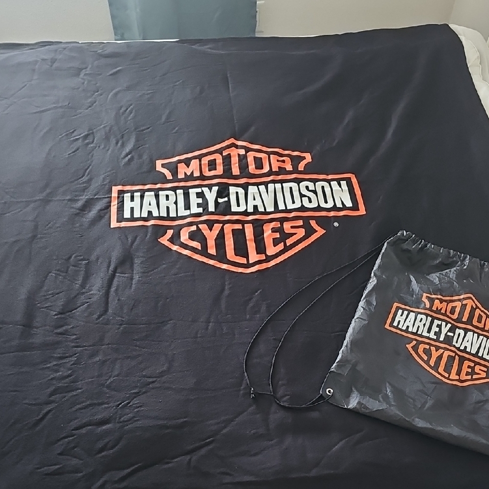 Harley-Davidson Black and Orange Blanket